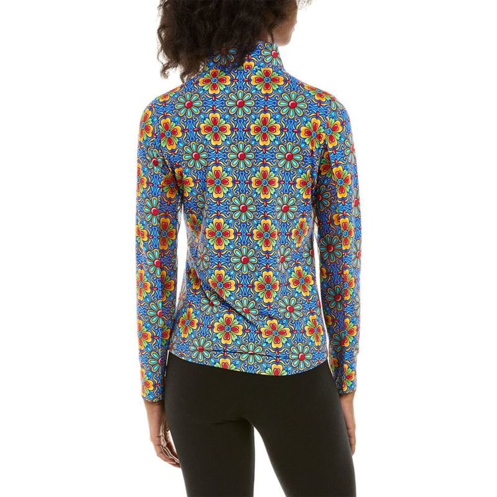 Ibkul Womens  Scarlet Mock Neck Top, Blue - Picture 2 of 3